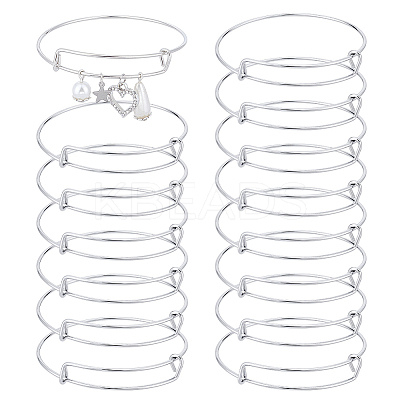 15Pcs Stainless Steel Adjustable Bangle Making BJEW-UN0001-64MS-1