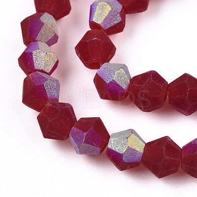 Imitate Austrian Crystal Bicone Frosted Glass Beads Strands EGLA-A039-T4mm-MB27-1