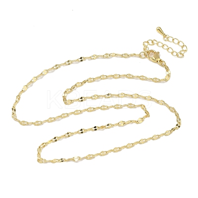 2.5MM Brass Dapped Chain Necklaces NJEW-P339-02A-G-1