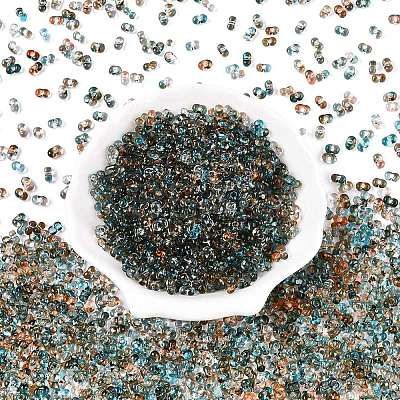 Spray Painted Glass Seed Beads SEED-T007-08A-1