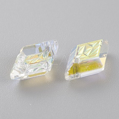 Embossed Glass Rhinestone Pendants GLAA-J101-04A-001AB-1