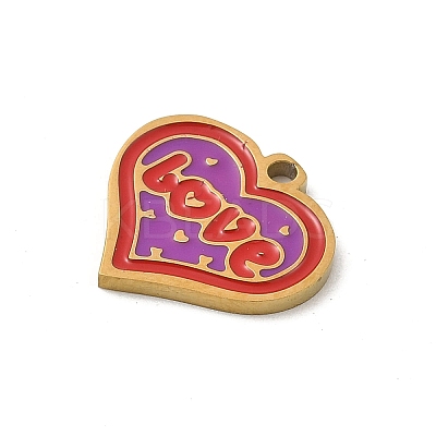 304 Stainless Steel Enamel Charms STAS-P388-19A-G-1