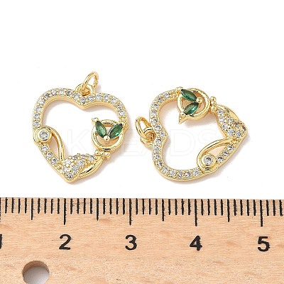 Brass Micro Pave Cubic Zirconia Pendants KK-Q068-51A-G-1