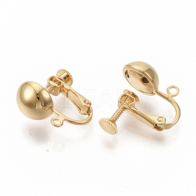 Brass Screw On Clip Earring Converter X-KK-T051-43G-NF-1