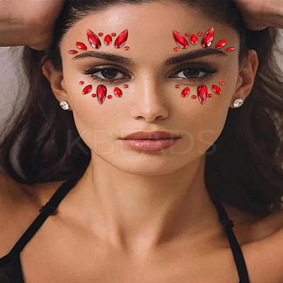 2 Sheets Acrylic Face Gems Stickers DIY-LP0001-73-1