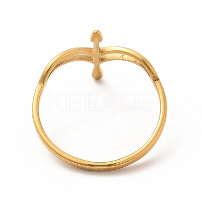 201 Stainless Steel Hollow Out Arrow Finger Ring for Women LS-RJEW-K239-07G-1