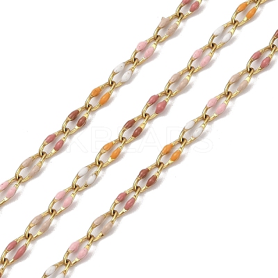Ion Plating(IP) 304 Stainless Steel Enamel Link Chain CHS-H027-01G-05-1