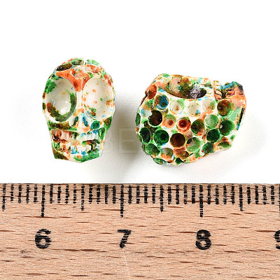 Spray Painted Resin Beads Strands RESI-N041-01C-1