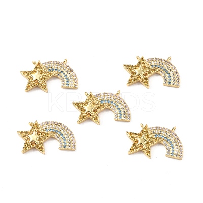 Brass Micro Pave Colorful Cubic Zirconia Connector Charms KK-E068-VF321-1