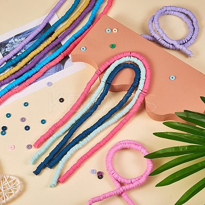 35 Strands 35 Style Handmade Polymer Clay Beads Strands CLAY-SZ0001-78-1