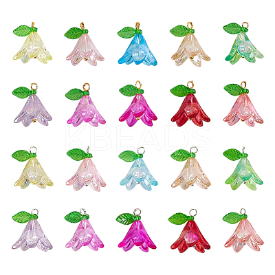 100Pcs 20 Styles Acrylic Pendants PALLOY-HY00073-1