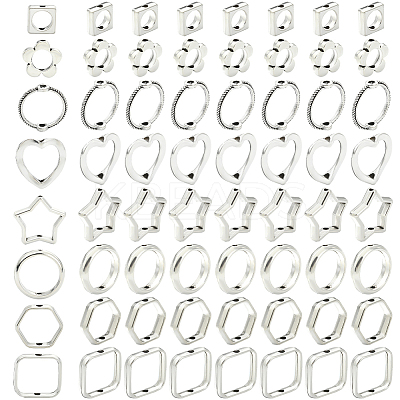 80Pcs 8 Styles Alloy Bead Frame FIND-SP0004-13-1