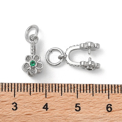 Brass Micro Pave Cubic Zirconia Peg Bails Pendants KK-K277-11P-1