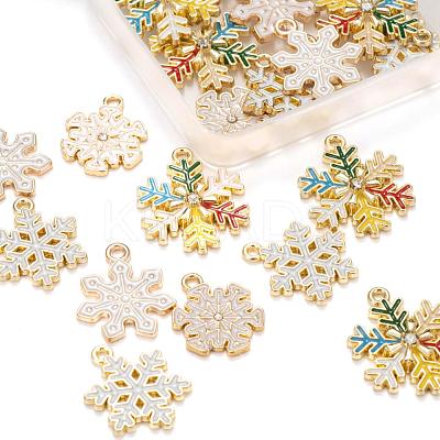 24Pcs 4 Style Alloy Enamel Pendants FIND-LS0001-10-NR-1