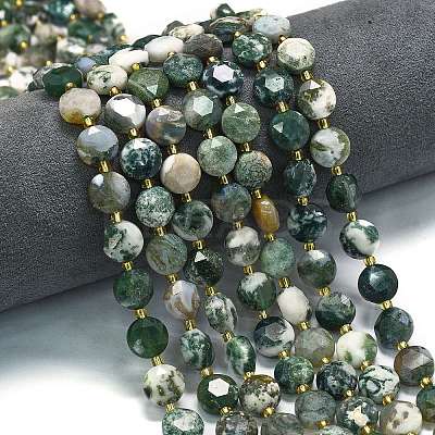 Natural Tree Agate Beads Strands G-C116-A150-01-1