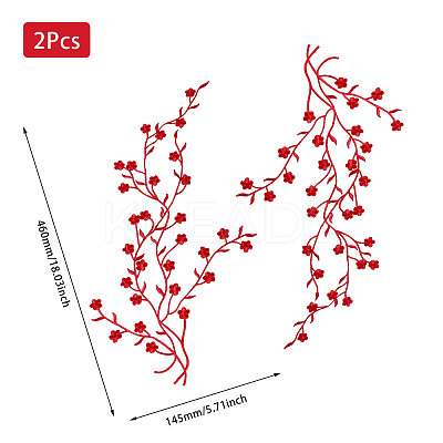 Plum Blossom Shape Appliques PATC-WH0007-11E-1