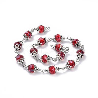 Handmade Glass Beaded Chains AJEW-JB00498-07-1