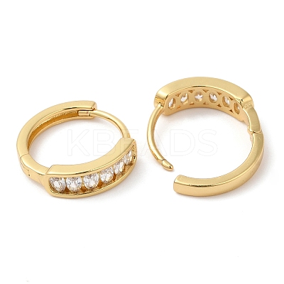 Clear Cubic Zirconia Hoop Earrings EJEW-G348-10G-1