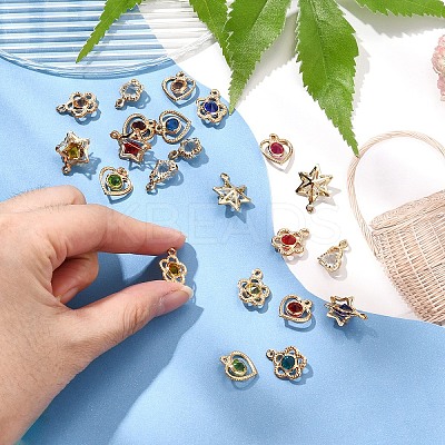 69Pcs 6 Styles Rack Plating Eco-Friendly Iron Pendants FIND-YW0005-89-1