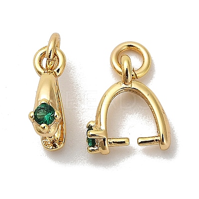 Brass Micro Pave Cubic Zirconia Cup Pearl Peg Bails Pin Pendants KK-S397-06A-1
