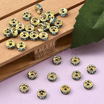 Brass Rhinestone Spacer Beads RB-A014-Z6mm-03G-1