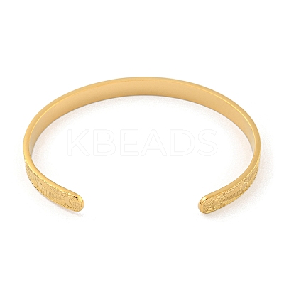 Stainless Steel Open Cuff Bangles for Women BJEW-G708-01A-G-1