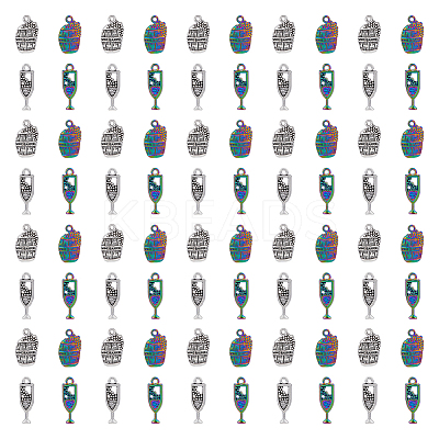 80Pcs 4 Styles Alloy Pendants FIND-DC0003-07-1