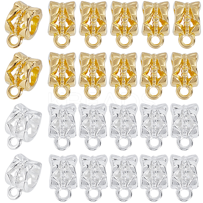 160Pcs 2 Colors Tibetan Style Alloy Tube Bails FIND-SP0001-77-1
