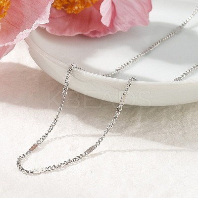 2MM 304 Stainless Steel Curb Chain Necklaces NJEW-T016-13P-1