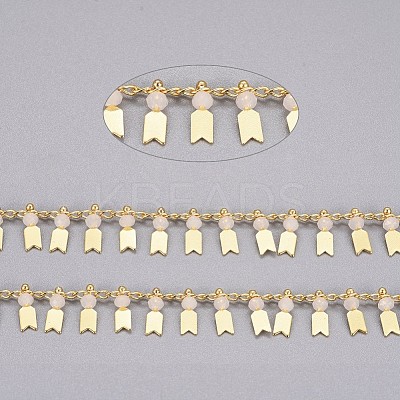 3.28 Feet Handmade Glass Beaded Chains X-CHC-I029-06D-1