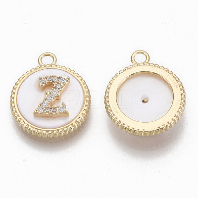 Brass Micro Pave Cubic Zirconia Pendants KK-T062-04Z-NF-1