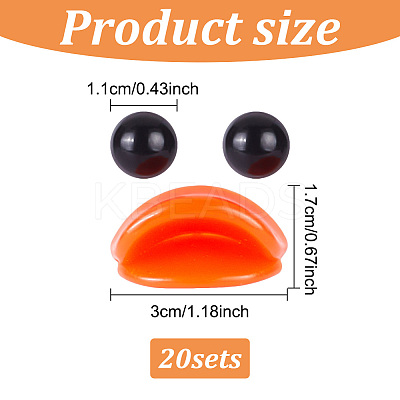 20Pcs Plastic Doll Duck Craft Mouth & 40Pcs Craft Eyes Cabochons FIND-GO0001-17-1