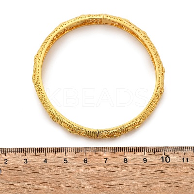 Brass Micro Pave Cubic Zirconia Hinged Bangles for Women BJEW-D313-02G-1