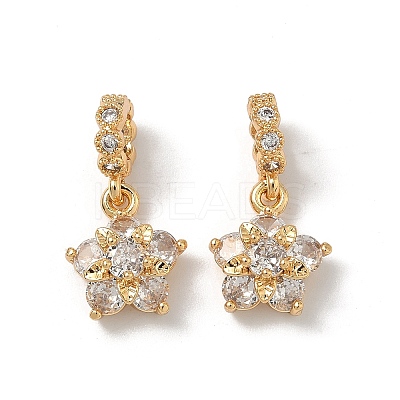 Brass Pave Cubic Zirconia European Dangle Charms KK-A286-23G-01-1