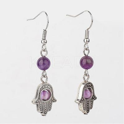 Tibetan Style Alloy Dangle Earring EJEW-JE02072-1