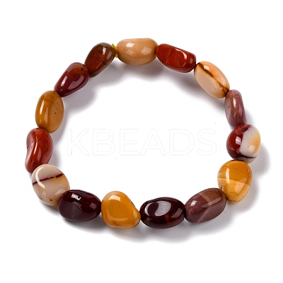 Natural Mookaite Beaded Stretch Bracelets BJEW-F414-02B-06-1