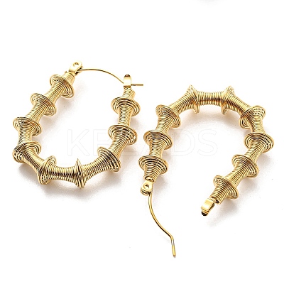 304 Stainless Steel Barbell Hoop Earrings EJEW-B023-05G-1