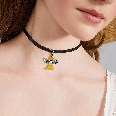 Glass/Gemstone Beads Pendants PALLOY-PH0013-04-1