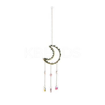 Crystal Chandelier Glass Teardrop Pendant Decorations HJEW-D029-02G-D-1