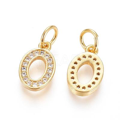 Brass Micro Pave Clear Cubic Zirconia Charms ZIRC-L092-00-G-1