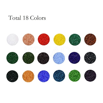 FGB 360G 18 Colors 12/0 Grade A Round Glass Seed Beads SEED-JP0012-14-2mm-1