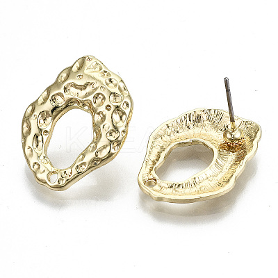 Rack Plating Hammered Alloy Stud Earring Findings LS-PALLOY-N155-65-NR-1