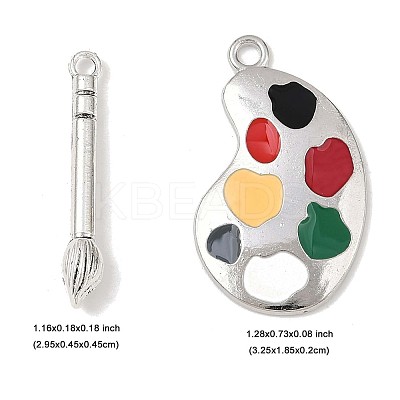 10Pcs 2 Styles Alloy Enamel Pendants ENAM-FP0003-08-1