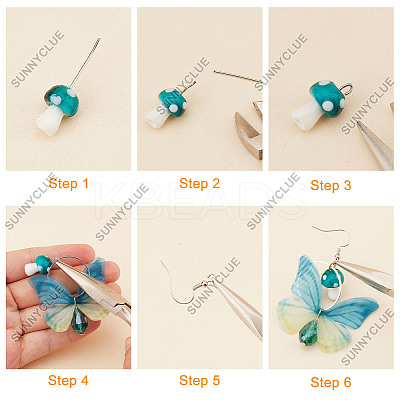 DIY Mushroom Earring Making Kit DIY-SC0020-35-1
