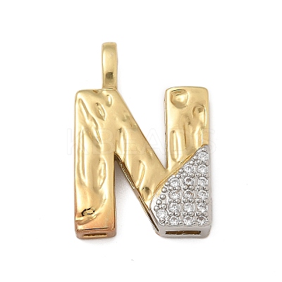 Brass Micro Pave Cubic Zirconia Pendants KK-B126-02G-N-1