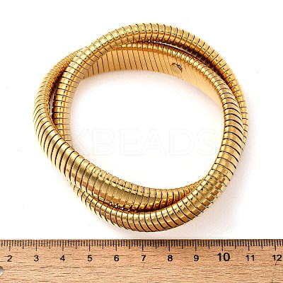 304 Stainless Steel Stretch Bracelets BJEW-A031-01D-G-1