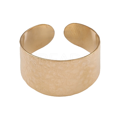 Ion Plating(IP) 304 Stainless Steel Textured Open Cuff Rings for Women RJEW-G285-67G-1
