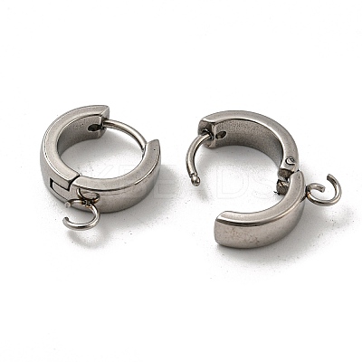 Tarnish Resistant 201 Stainless Steel Huggie Hoop Earrings Findings STAS-A167-01S-P-1