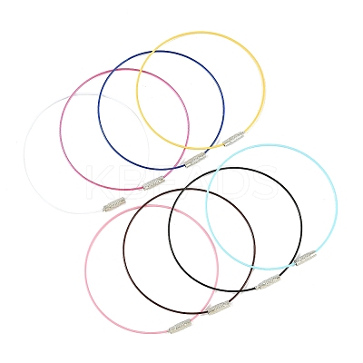 32Pcs 8 Colors Steel Wire Bracelet Cord DIY Jewelry Making TWIR-FS0001-02-1
