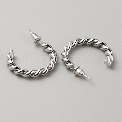 6 Pair 6 Style Teardrop & Round Brass Stud Earrings EJEW-WH0015-61P-1